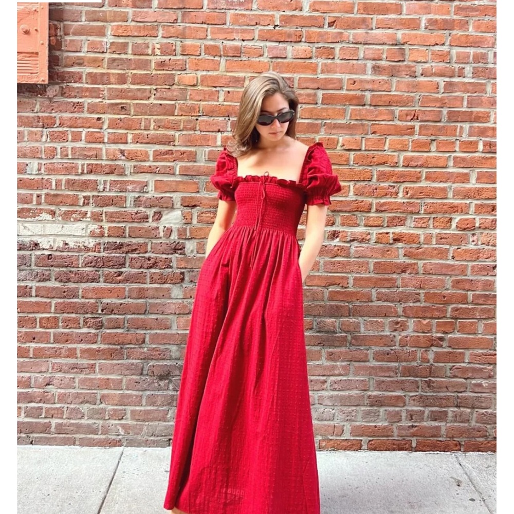 Hill House Scarlett Dress in Chili Red Dot